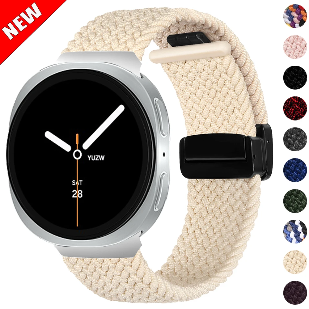 Nylon-Magnetschnallenarmband für Samsung Galaxy Watch 8 40 mm 44 mm 46 geflochtenes Solo-Loop-Armband für Galaxy Watch 8 Classic Correa Image