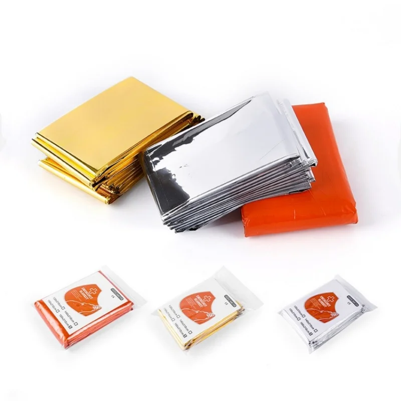 Notfalldecke für den Außenbereich, Isolierdecke, Überlebensausrüstung für Zelt im Freien, Überlebensdecke aus reflektierender PET-Aluminiumfolie Image