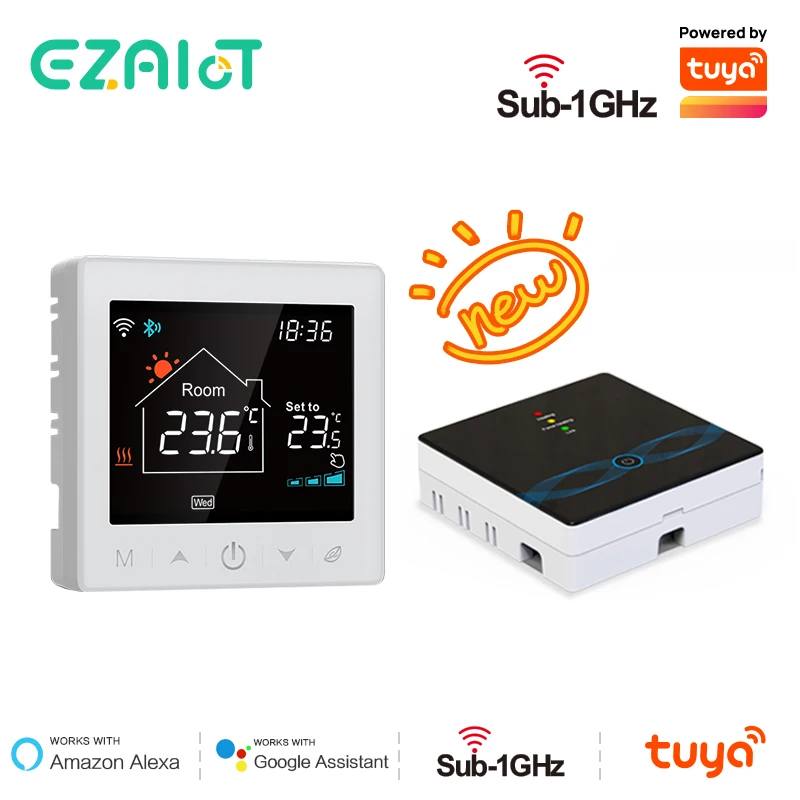 EZAIoT Warmer Bodenthermostat Drahtloser WiFi-Temperaturregler für Gaskessel-Heizungsregler Tuya Smart Alexa Google Home Image