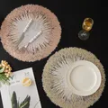 Set di 4 nuovi tovagliette rotonde in vinile in PVC, tovagliette natalizie per tavolo da pranzo, accessori da cucina di lusso