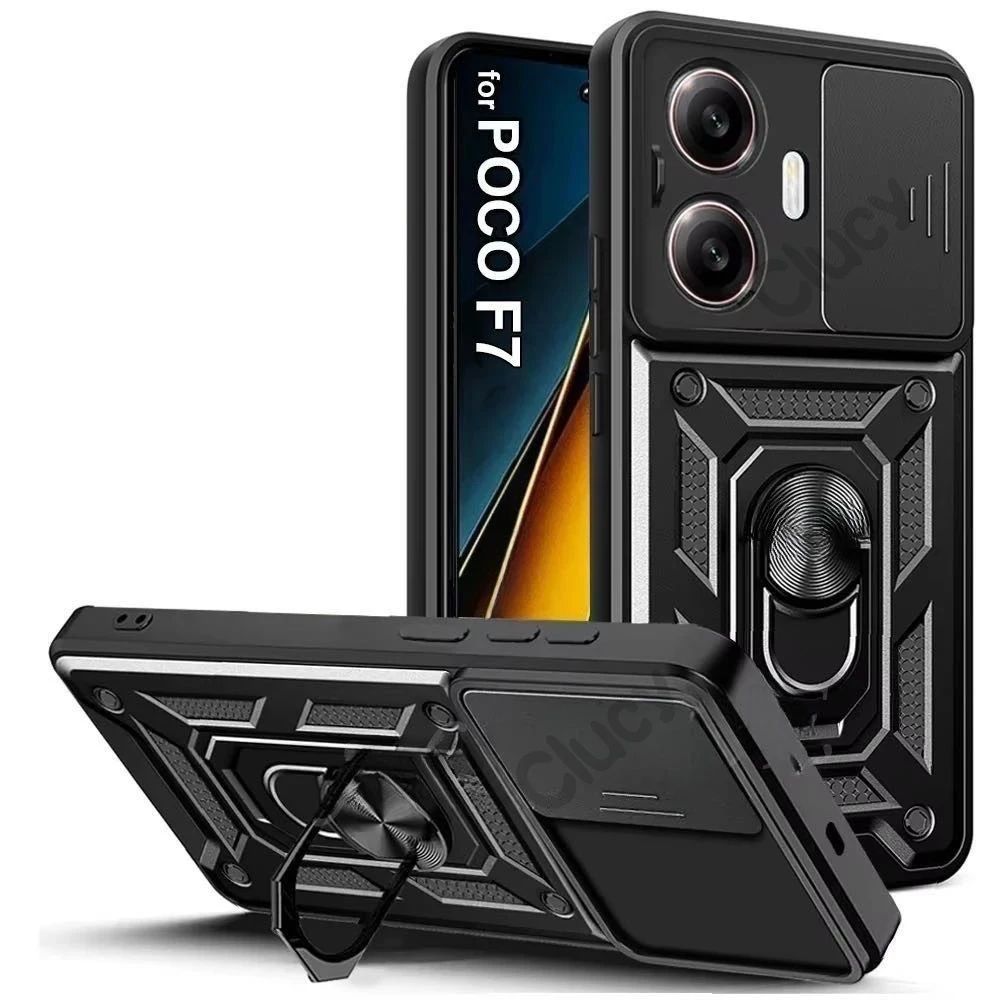 Für Mi Poco X6 X7 Pro 5G Rutsche Kamera Objektiv Schutz Rüstung Fall Für Mi Poco F7 X5 Pro Military grade Stoßstangen Ring Abdeckung Image
