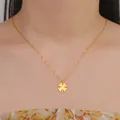 Collana con ciondolo trifoglio fortunato Collana in acciaio inossidabile con trifoglio portafortuna Collana con clavicola Gioielli da donna di moda Regalo di compleanno