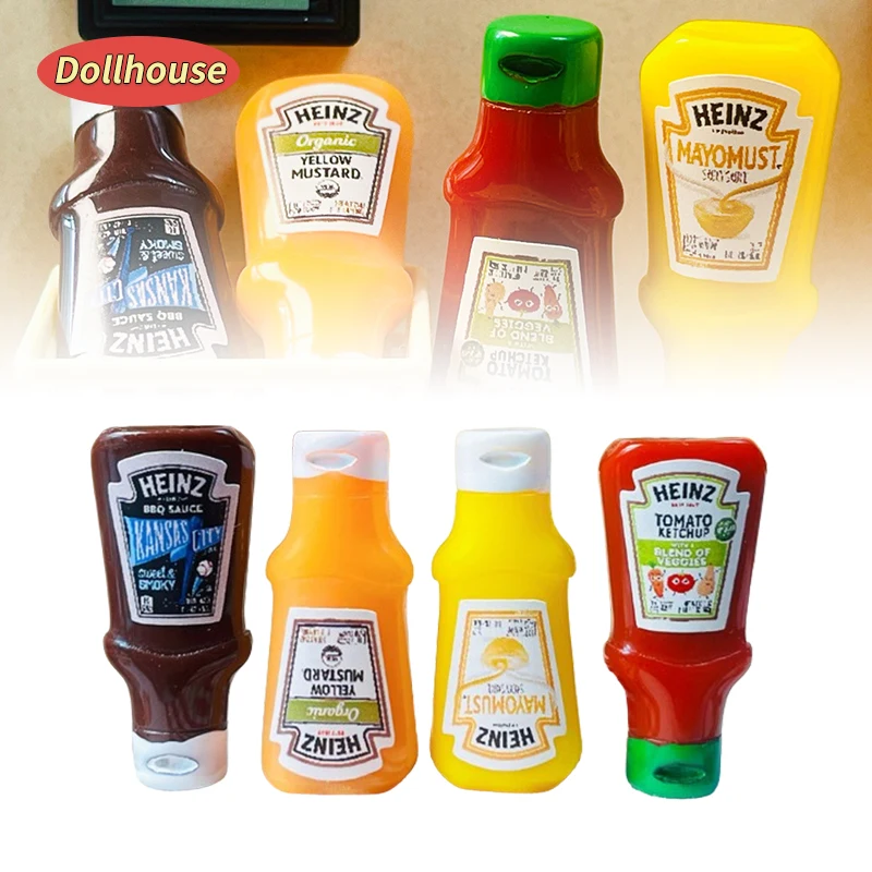 4Pcs Puppenhaus Miniatur Erdbeere Sauce Marmelade Glas Küche Lebensmittel Zubehör Für Puppen Haus Dekorationen Kinder Spielzeug Geschenk Image