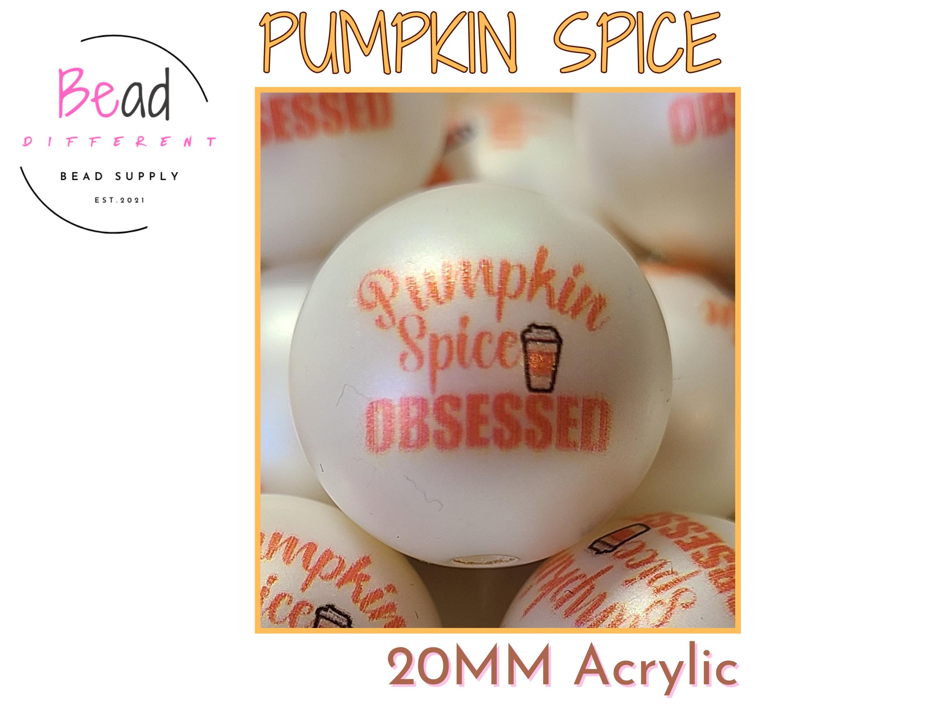 Perline Bubblegum da 20 mm, Perline Pumpkin Spice, Perline grosse, Perline acriliche, Perline per bere, Perline autunnali, Perline per penne, Perline