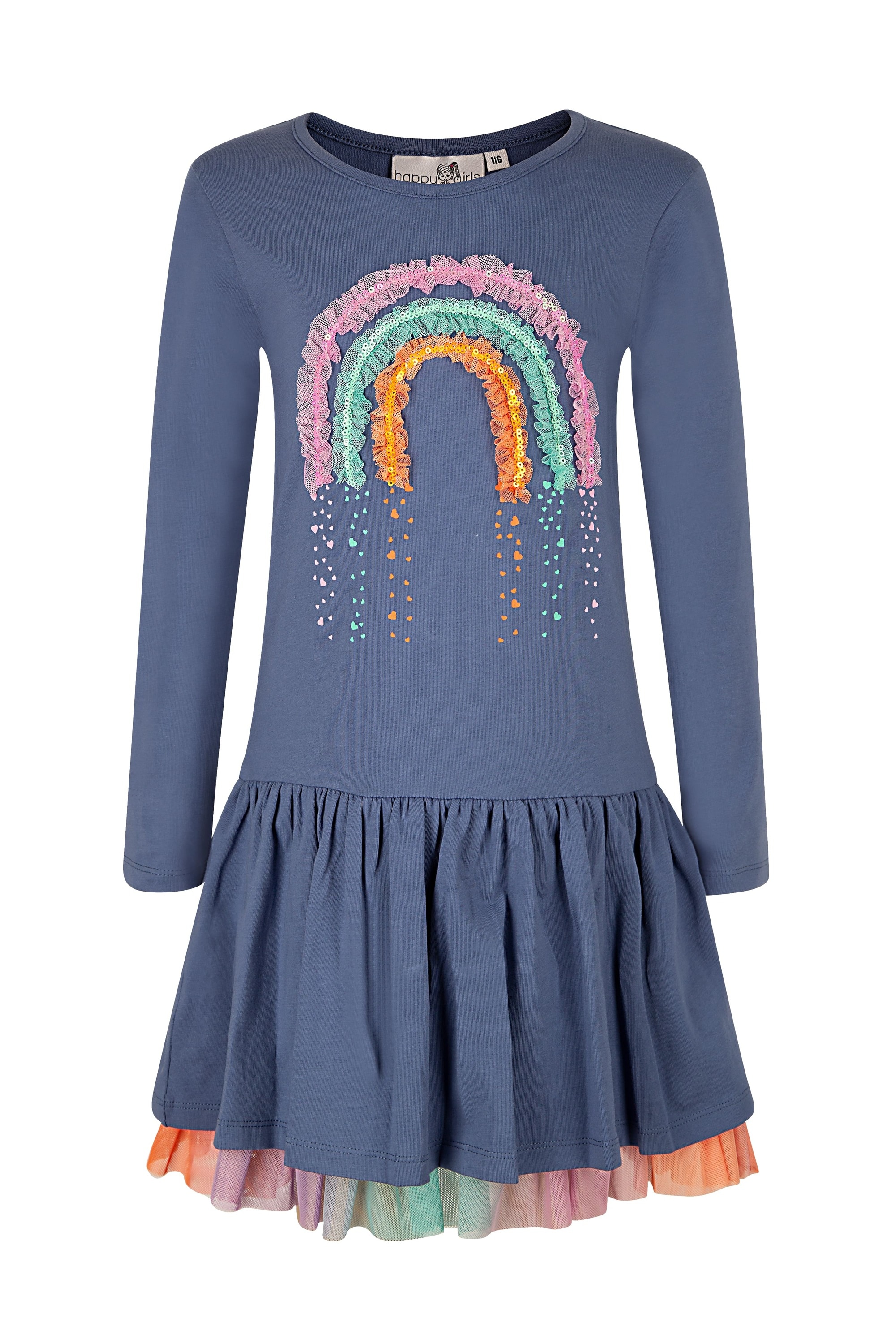 Sommerkleid HAPPY GIRLS "dress", Mädchen, Gr. 92, EURO-Größen, blau (jeans blau), Stoff, 100% Baumwolle, normal, Kleider Image