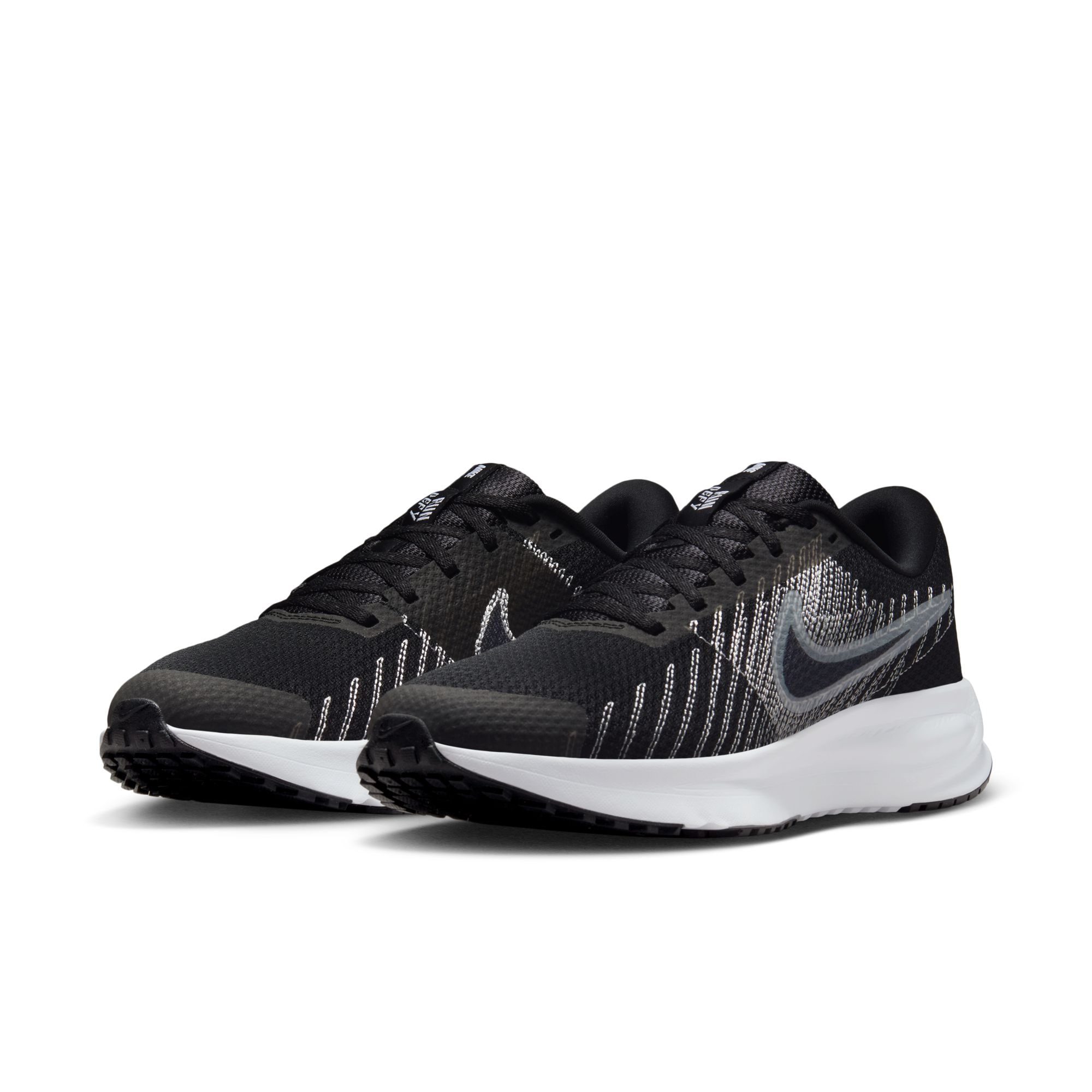 Laufschuh NIKE "W NIKE RUN DEFY", Damen, Gr. 40, schwarz, weiß, wolf grau, Textil, Schuhe Laufschuh