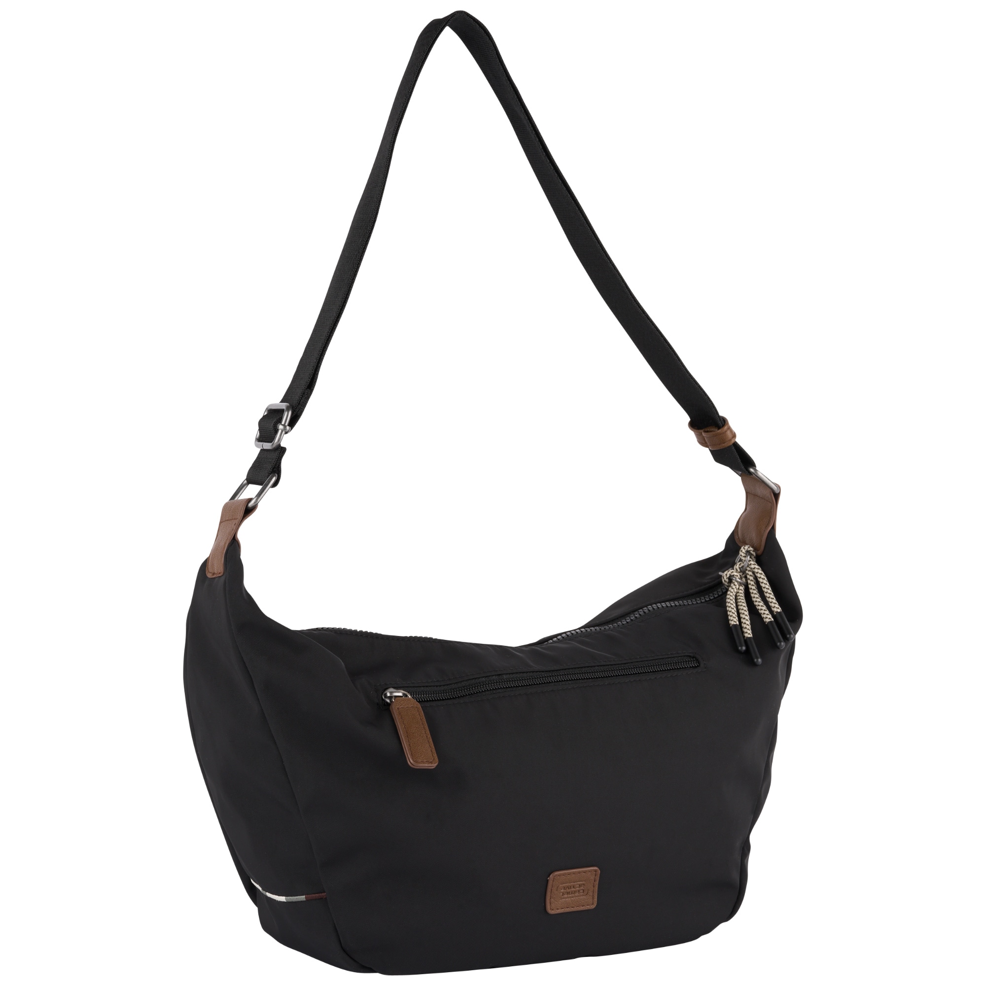 Hobo CAMEL ACTIVE "Aurum", Damen, Gr. B/H/T: 40cm x 24cm x 12cm, schwarz, Polyester, beschichtet, clean, unifarben mit Farbeinsätzen, Taschen Hobo, aus recyceltem Polyester in Nylonstruktur, leicht & mit feinen Details