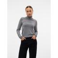 Strickpullover VERO MODA "VMIRIS LS ROLLNECK PULLOVER GA NOOS", Damen, Gr. XS, grau (medium grau melange), Strick, Obermaterial: 40% Viskose, 30% Polyamid, 27% Polyester, 3% Wolle, unifarben, modisch, slim fit, Langarm, Pullover