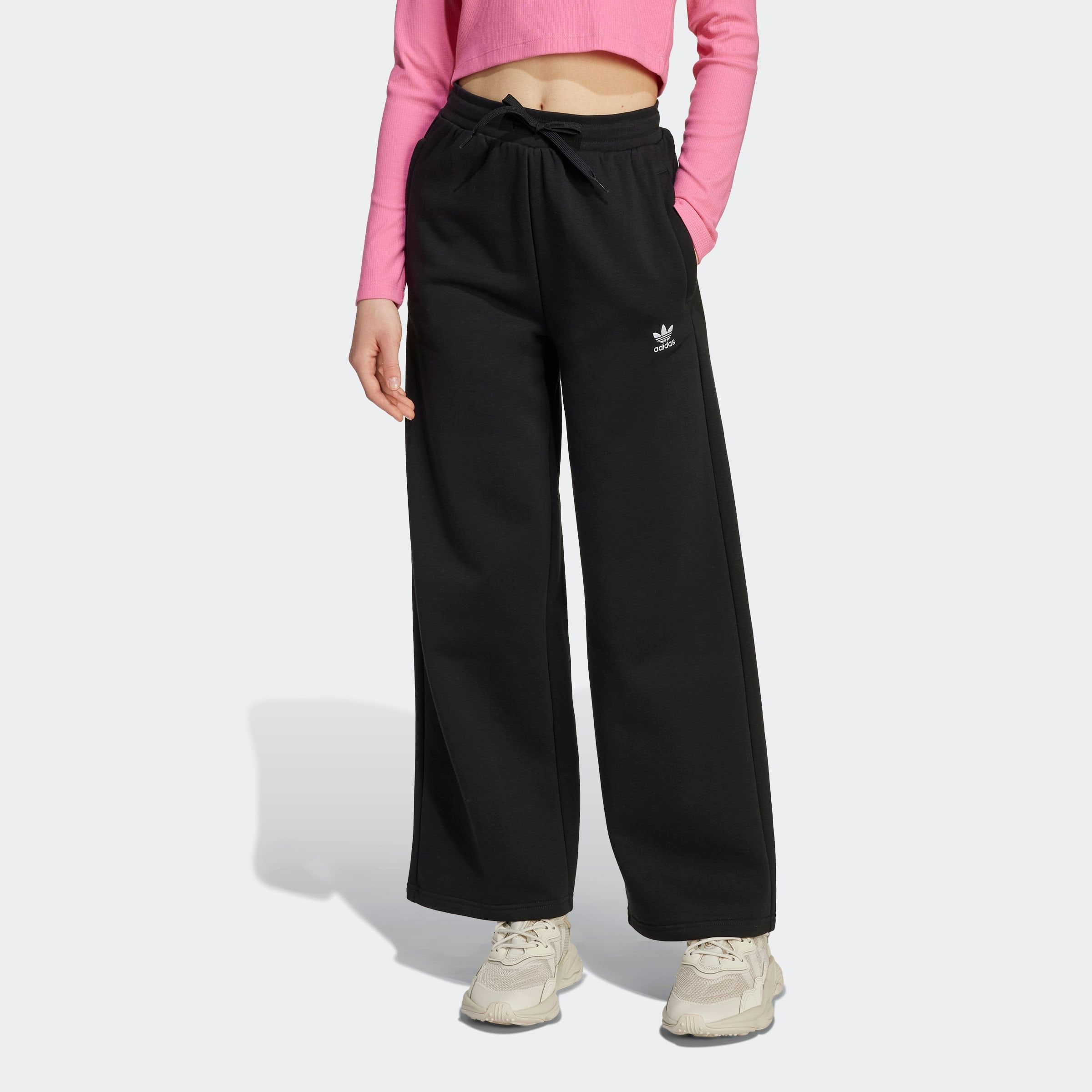 Sporthose ADIDAS ORIGINALS "WIDE LEG PANTS", Kinder, Gr. 128, N-Gr, schwarz, weiß, Obermaterial: 70% Baumwolle, 30% Polyester, sportlich, Hosen Image