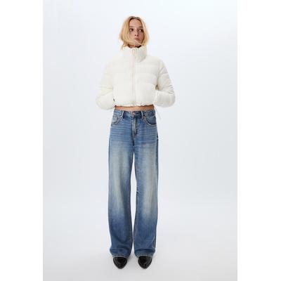 Stradivarius High neck puffer jacket Ecru L