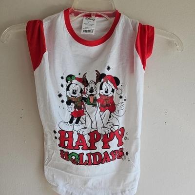 Disney Small Pets | Disney Mickey & Minnie Mouse W/ Pluto Christmas Pet Shirt-Size: Large | Color: Red/White | Size: Os