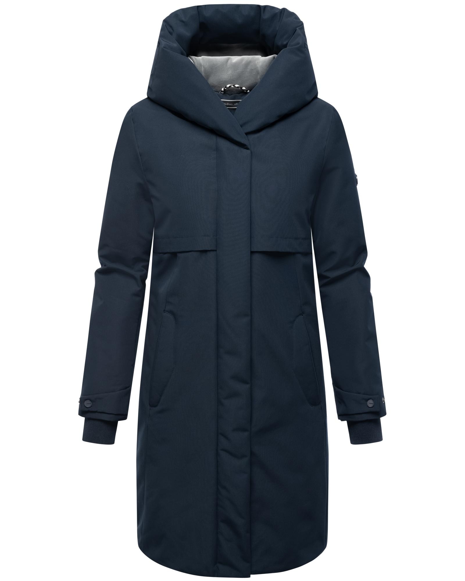 Wintermantel NAVAHOO "Domingaa 14", Damen, Gr. XS (34), blau (navy), Obermaterial: 100% Polyester; Futter 1: 95% Polyester, 5% Elasthan; Futter 2: 100% Polyester; Wattierung: 100% Polyester; Ärmelfutter: 100% Polyester, figurumspielend...