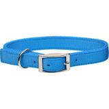 Metal Buckle Double Ply Nylon Personalized Dog Collar in Light Blue, 1" Width, Medium/Large