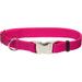 Personalized Pink Flamingo Adjustable Dog Collar with Metal Buckle, Large