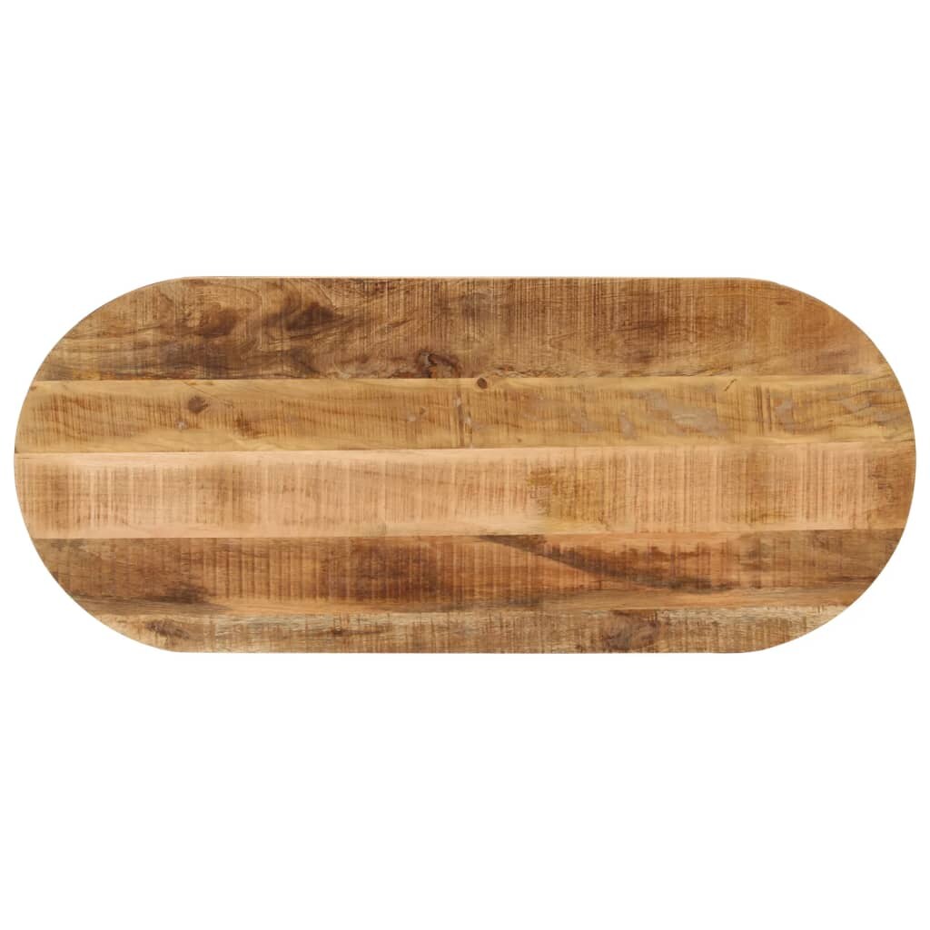 vidaXL Tischplatte 120x60x3,8 cm Oval Raues Massives Mangoholz Image
