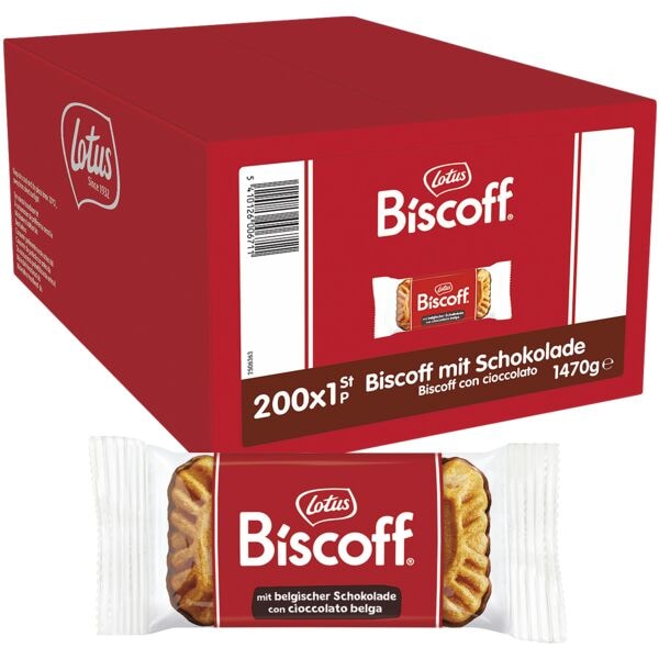 Lotus Karamellgebäck mit Schokolade einzeln verpackt 200 Portionen 1470 g braun Image