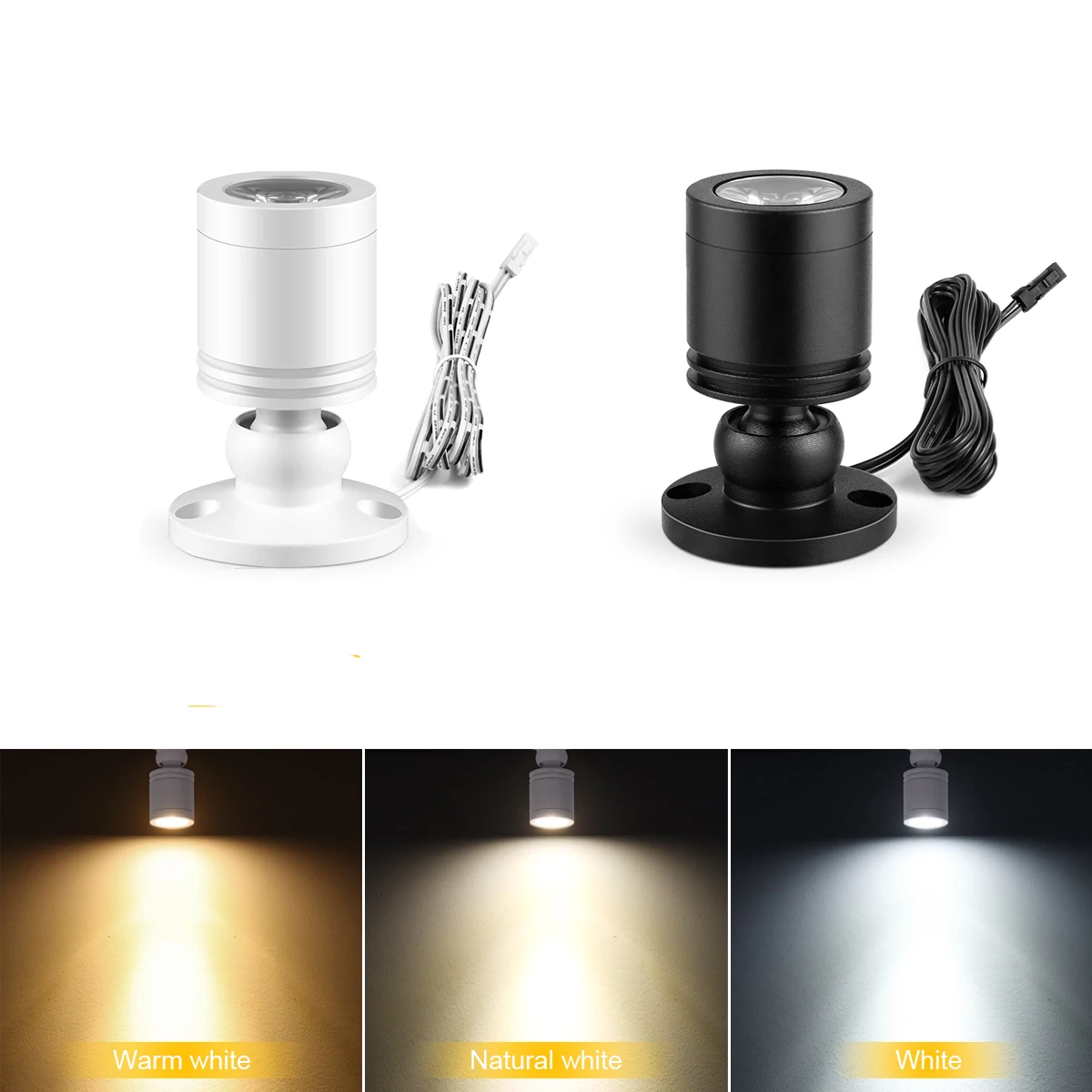 DC 12V DuPont-Schnittstelle Mini-LED-Strahler Weiß/Schwarz Shell Spotlicht Weiß/Warmweiß/Naturweiße Beleuchtung