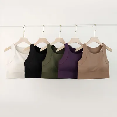 High Strength Anti-shock Sports Crop Tops Women Built-in Pads Yoga Vest High Impact Fitness Running Gym Bras