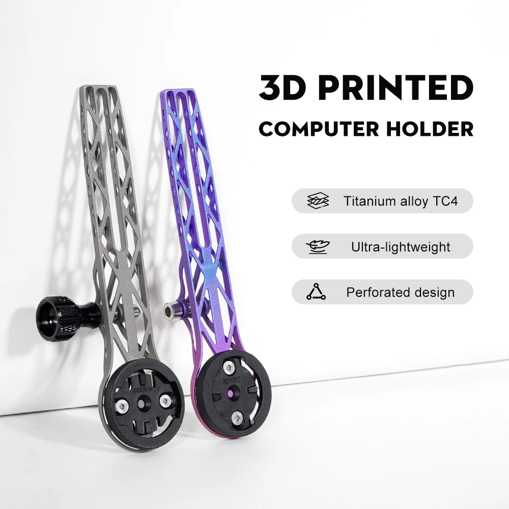 TOSEEK Titanlegierung 3D-gedruckter Fahrradcomputer Erweiterte Halterung Fahrrad-Handyhalter Fahrradständer Wahoo Garmin Halterung Image