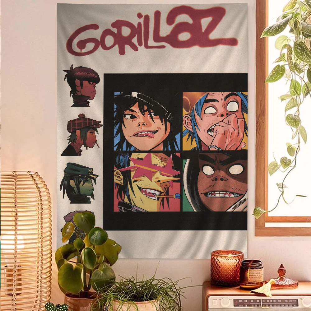 Gorillaz Hip Hop Cartoon Wandteppich Kunst Science Fiction Zimmer Home Decor Art Home Decor