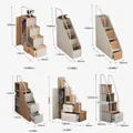 Mobiletto a scaletta su e fuori dal letto, mobiletto a scaletta tipo armadio, mobiletto a scaletta per libreria, scala a cassetto