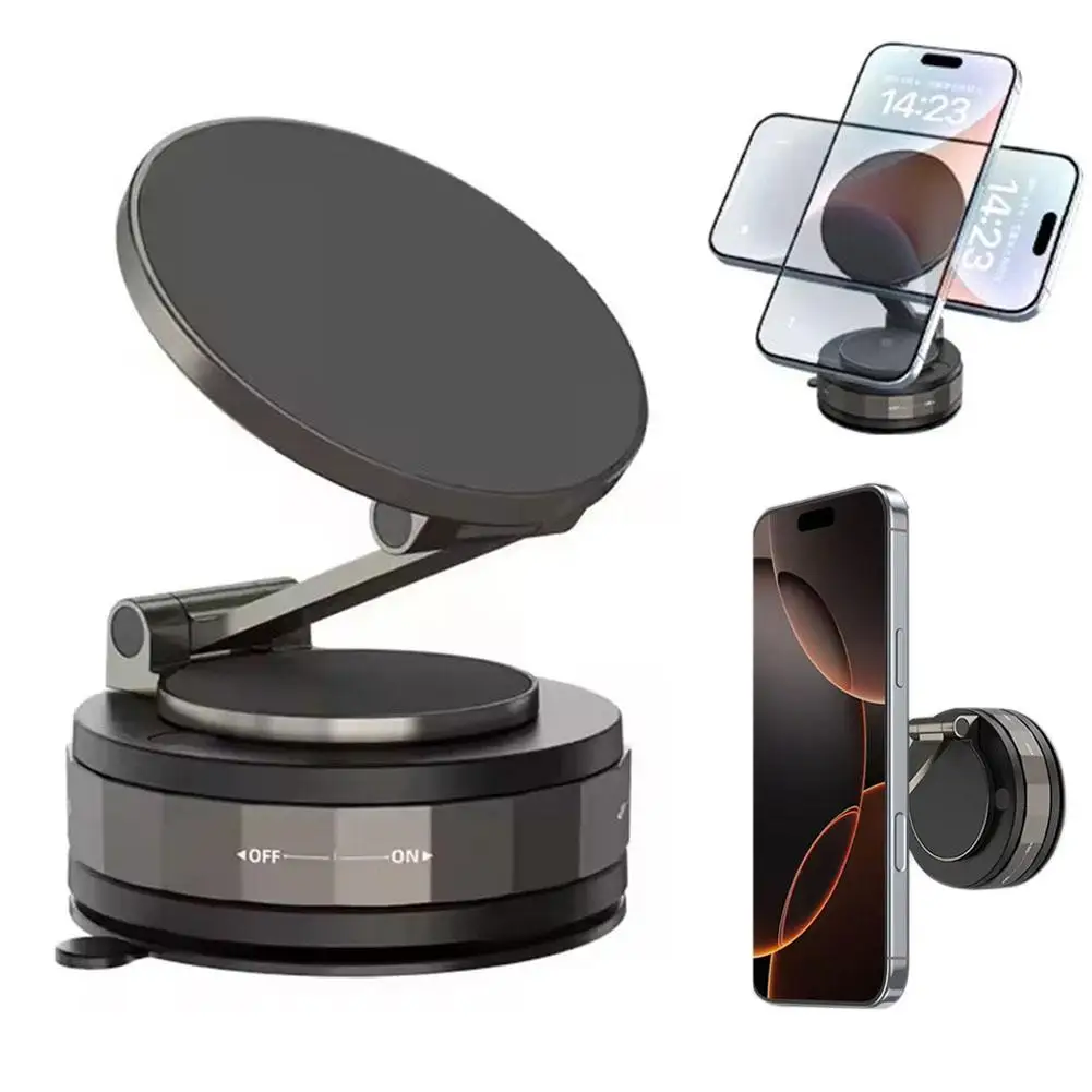 Vakuum-Magnetsauger für Autohalterung, 360 Grad drehbar, Mittelkonsole, kleberfrei, Handy-Saugnapf, Metall, 2025, neue Saugkraft Image