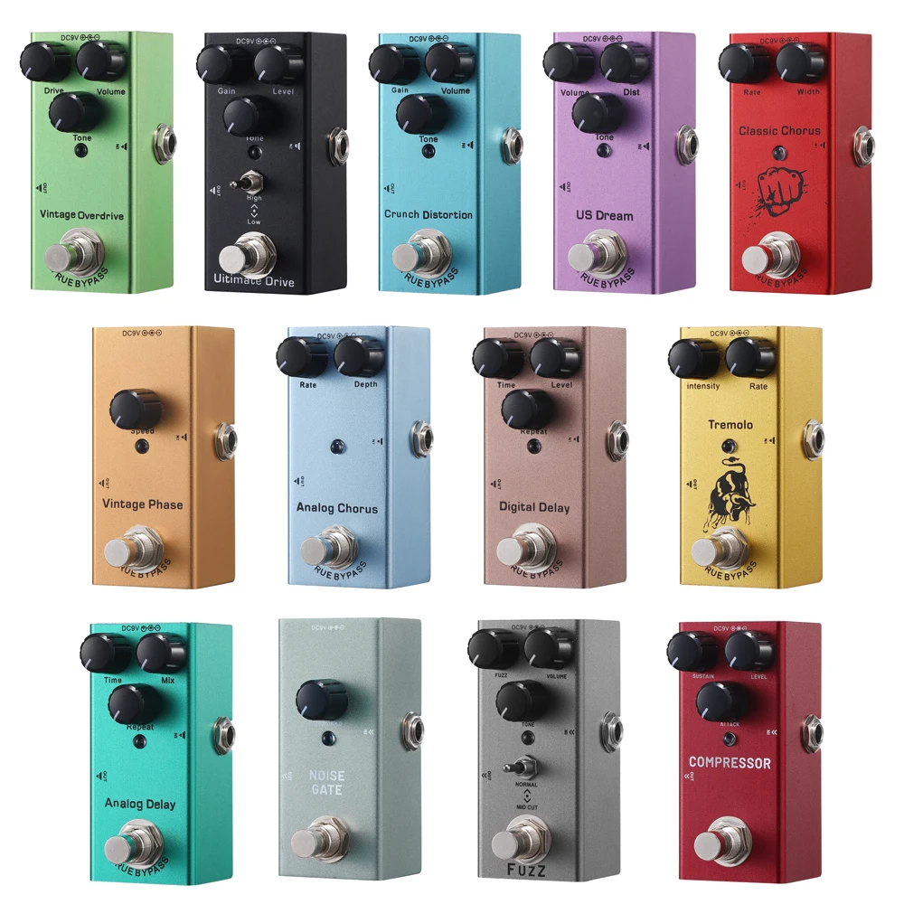 E-Gitarrenpedal Vintage Overdrive/US Dream/Classic Chorus/Vintage Phase/Tremolo/Analog Delay/Digital Delay/Ultimate Drive Image