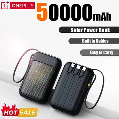 ONEPLUS 50000 mAh Solar Power Bank 4 in 1 Große Kapazität Schnellladung Externer Akku Outdoor Survival Notfallausrüstung 2026