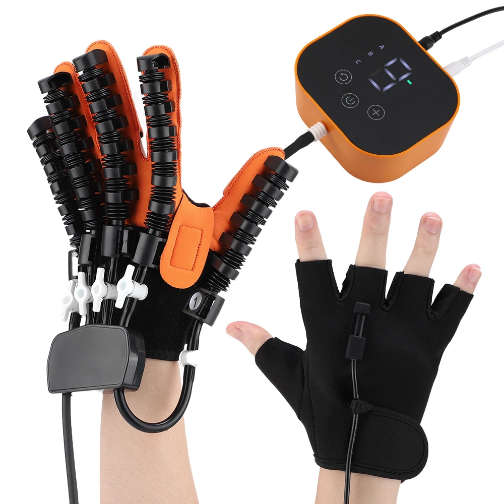 Rehabilitation Roboter Handschuhe Finger Training Hand Exerciser Schlaganfall Hemiplegie Hand Schiene Erholung Trainer Unterstützung Smart Massage Image