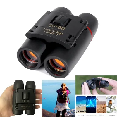 Outdoor Telescope 30×60 High Power HD Low Light Level Night Vision Binoculars Portable Travel Binocular Telescope 126m/1000m