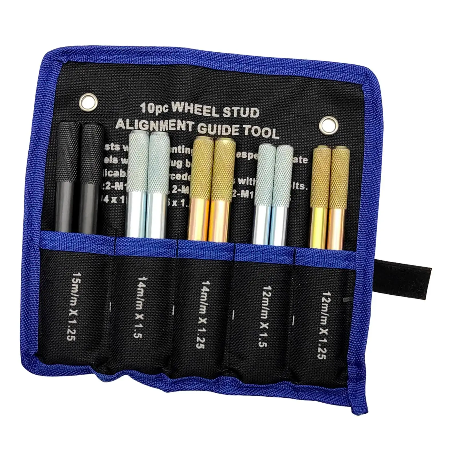 10 Stück Radausrichtungsstifte M14 x 1,5/1,25, M12 x 1,5/1,25, M15 x 1,25, einfach zu bedienende Kfz-Ausrichtungsschrauben, Radführungsstifte Image