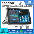 ESSGOO Autoradio Universale Android 14 10,1" 1 DIN 4+64 GB CarPlay Senza Fili Android Auto Lettore Multimediale GPS Navigazione Bluetooth FM RDS WiFi USB Equalizzatore Comandi al Volante Touchscreen
