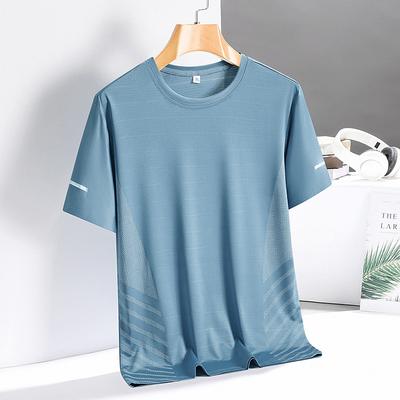 Men's T shirt Short Sleeve Crew Neck Tee Tshirt Muscle T-Shirt Short Sleeve Shirt Outdoor Quick Dry Workout Soft Polyester Patchwork Black White Royal Blue Gym Climbing Camping / Hiking / Caving