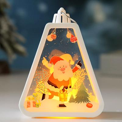 1 Pc 13 10CM Christmas LED Electronic Candle Retro Wind Light Hanging Lantern Indoor and Outdoor Gathering Desktop Atmosphere Decorative Light Small Leaf Light AG10 3 Batteries