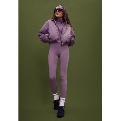 Stradivarius Puffer jacket with puff sleeves Lilac L