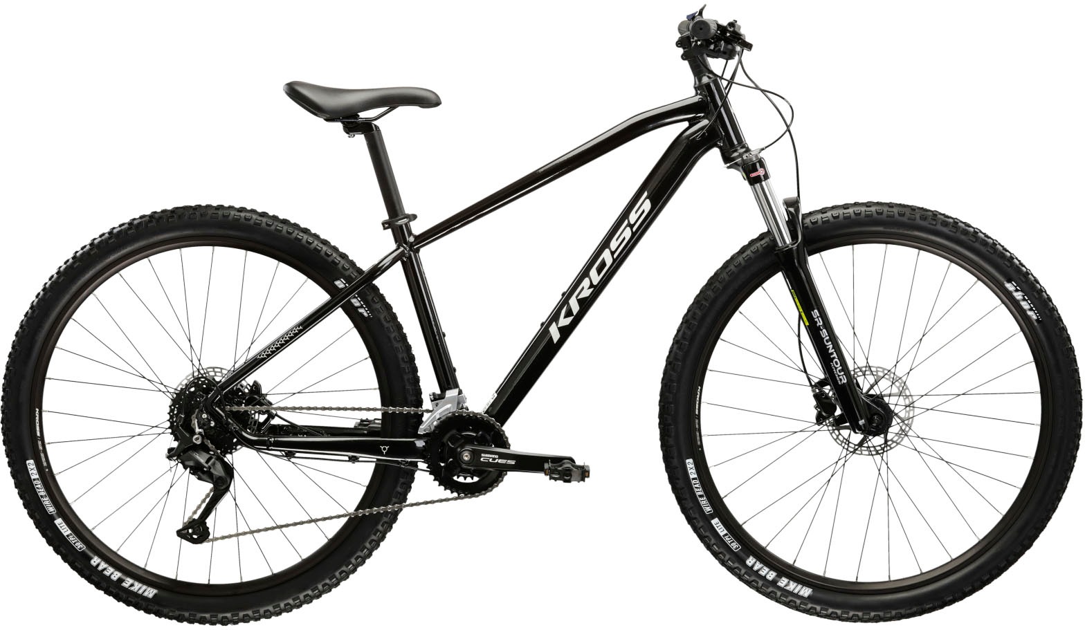 Mountainbike KROSS "Hardtail Hexagon 5.0" Gr. 38, schwarz (schwarz, schwarz), Fahrräder, 38cm, 27,5+ Zoll (69,85cm) hinten: 27,5+ Zoll (69,85cm) Image