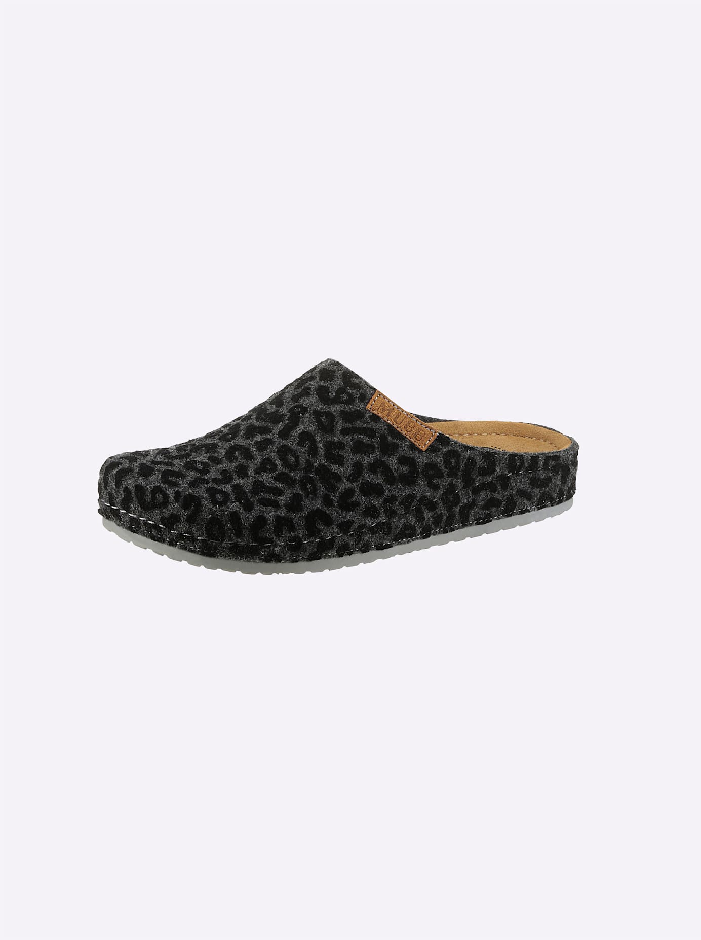 Hausschuh MUBB, Damen, Gr. 40, grau (anthrazit, gemustert), Filz, Wolle, Schuhe Image