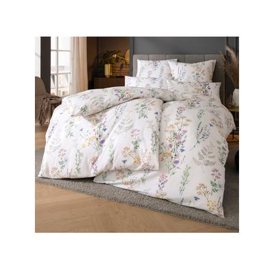 Bettwäsche ESTELLA Gr. 2, beige (ecru), B/L: 155cm x 200cm, 3-teilige Garnitur St., 3-teilige Garnitur St., Seersucker, B/L: 80cm x 80cm, Seersucker, 100% Baumwolle, Bettwäsche Image