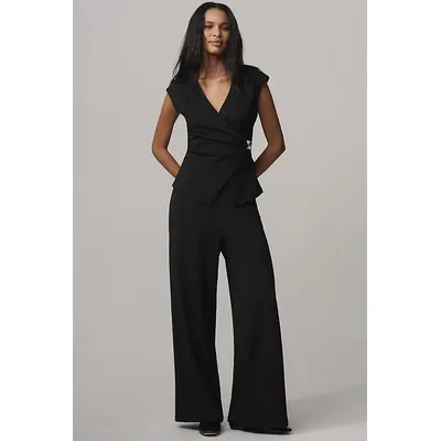Maeve Knit Wide-Leg Pull-On Trousers
