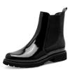 Chelseaboots TAMARIS, Damen, Gr. 41, schwarz (schwarz, lack), Lacksynthetik, Elastischer Einsatz, unifarben, glänzend, klassisch, Schuhe, Businessschuh, Schlupfschuh, Stiefelette mit Stretcheinsätzen