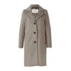 Langmantel S.OLIVER, Damen, Gr. 44, taupe melange, Web, Obermaterial: 70% Polyester, 30% Wolle. Futter: 100% Polyester, unifarben, casual, gerade kniebedeckend, V-Ausschnitt, Langarm, Mäntel, mit Reverskragen und Wolle