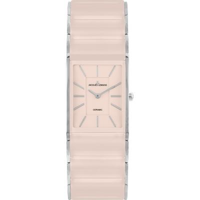 Keramikuhr JACQUES LEMANS "Dublin", rosa, Armbanduhren, Damen, Quarzuhr, Armbanduhr, Damenuhr, bis 5 bar wasserabweisend Image