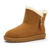 Winterboots ARA "ALASKA Zip", Damen, Gr. 42, cognac zip, Veloursleder, Lammfell, unifarben, sportlich, Schuhe, Stiefel aus echtem Lammfell mit Reißverschluss, G-Weite (weit), Topseller