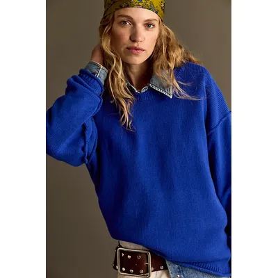 We The Free Ella Roll-Neck Sweater at Free People in Turkish Sea, Size: Small