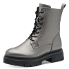 Schnürstiefelette MARCO TOZZI, Damen, Gr. 39, silber (altsilberfarben), Lederimitat, modisch, Schuhe, Schnürboots, Herbstboots in coolem Metallic-Look