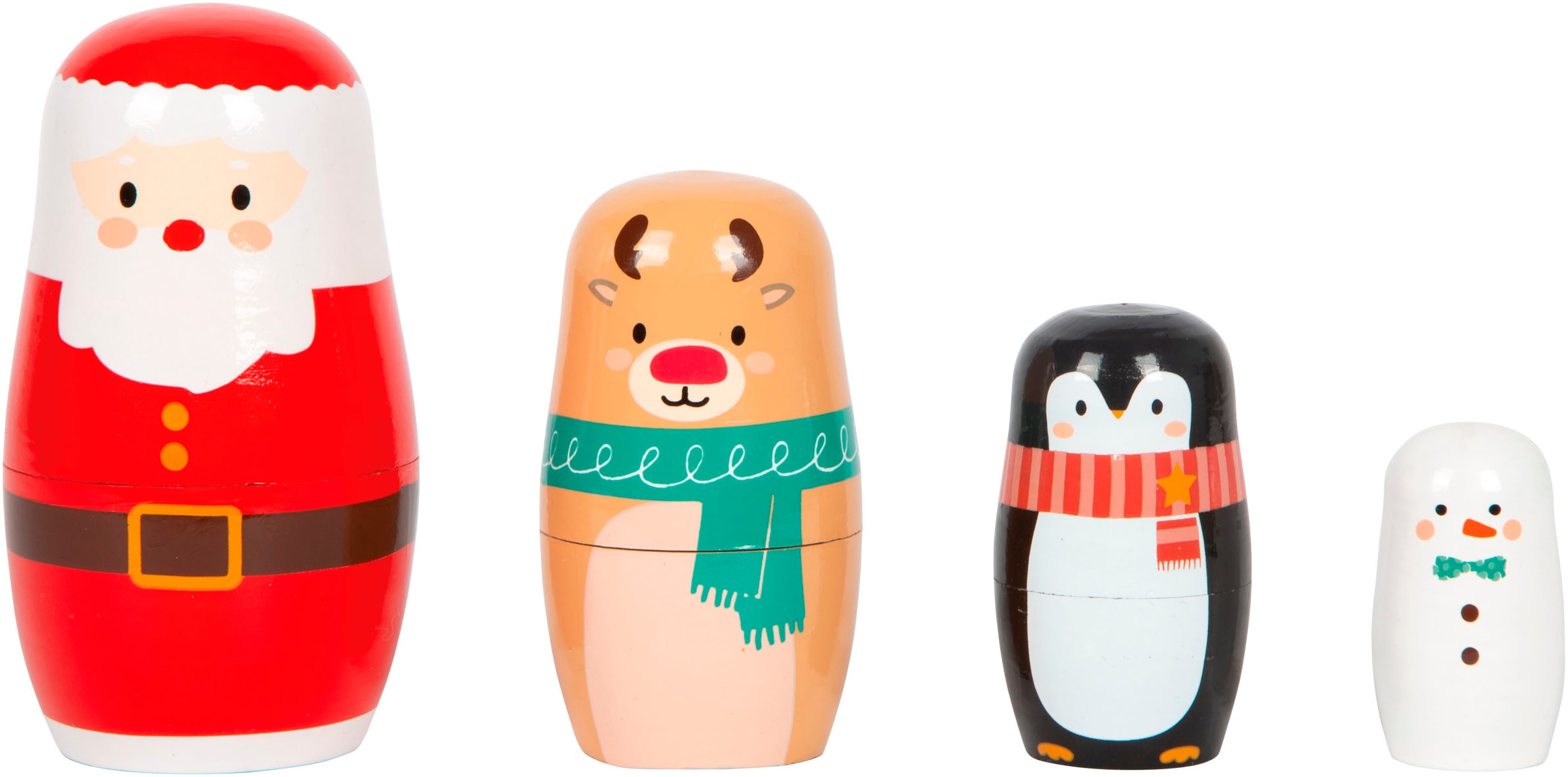 Spielfigur SMALL FOOT "Matrjoschka Weihnachten", bunt, Spielfiguren, KinderH:11cm, Holz, H:11cm