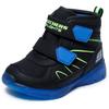Winterstiefel SKECHERS "ILLUMI-BRIGHTS", Kinder, Gr. 26, schwarz (schwarz, blau), Lederimitat, kontrastfarbene Details, casual, Schuhe, Winterstiefel mit Blinkfunktion, Größenschablone zum Download