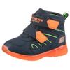 Winterstiefel SKECHERS "ILLUMI-BRIGHTS", Kinder, Gr. 26, blau (navy, orange), Lederimitat, kontrastfarbene Details, casual, Schuhe, Winterstiefel mit Blinkfunktion, Größenschablone zum Download