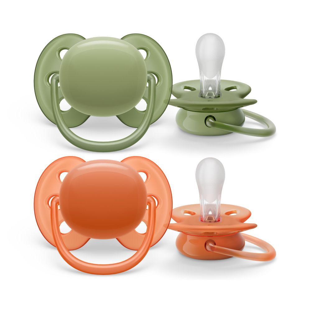 Philips Avent Fopspeen +18M Ultra Soft Kaki/Terracotta 2 St Sauger Image
