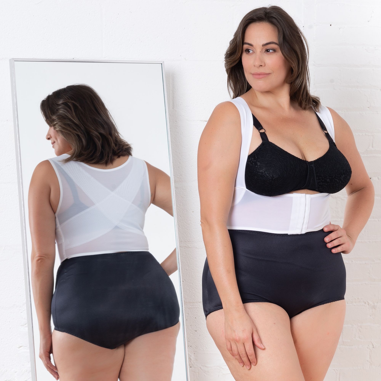 Rago Shoulder Brace with Back Support (Size 2X) White, Nylon,Spandex